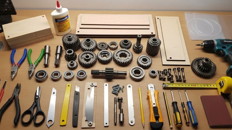 Vật liệu cần chuẩn bị để tự chế tạo hộp giảm tốc