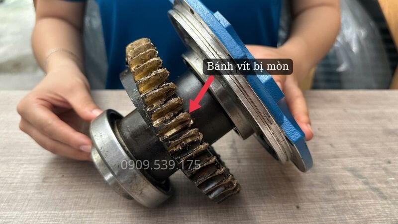 Mòn bánh vít gây hiện tượng giật cục